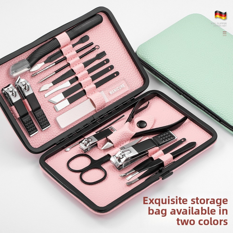 18pcs Set Manikur Pedikur, Per - Mens Grooming Kit Gift Set ulasan dan harga