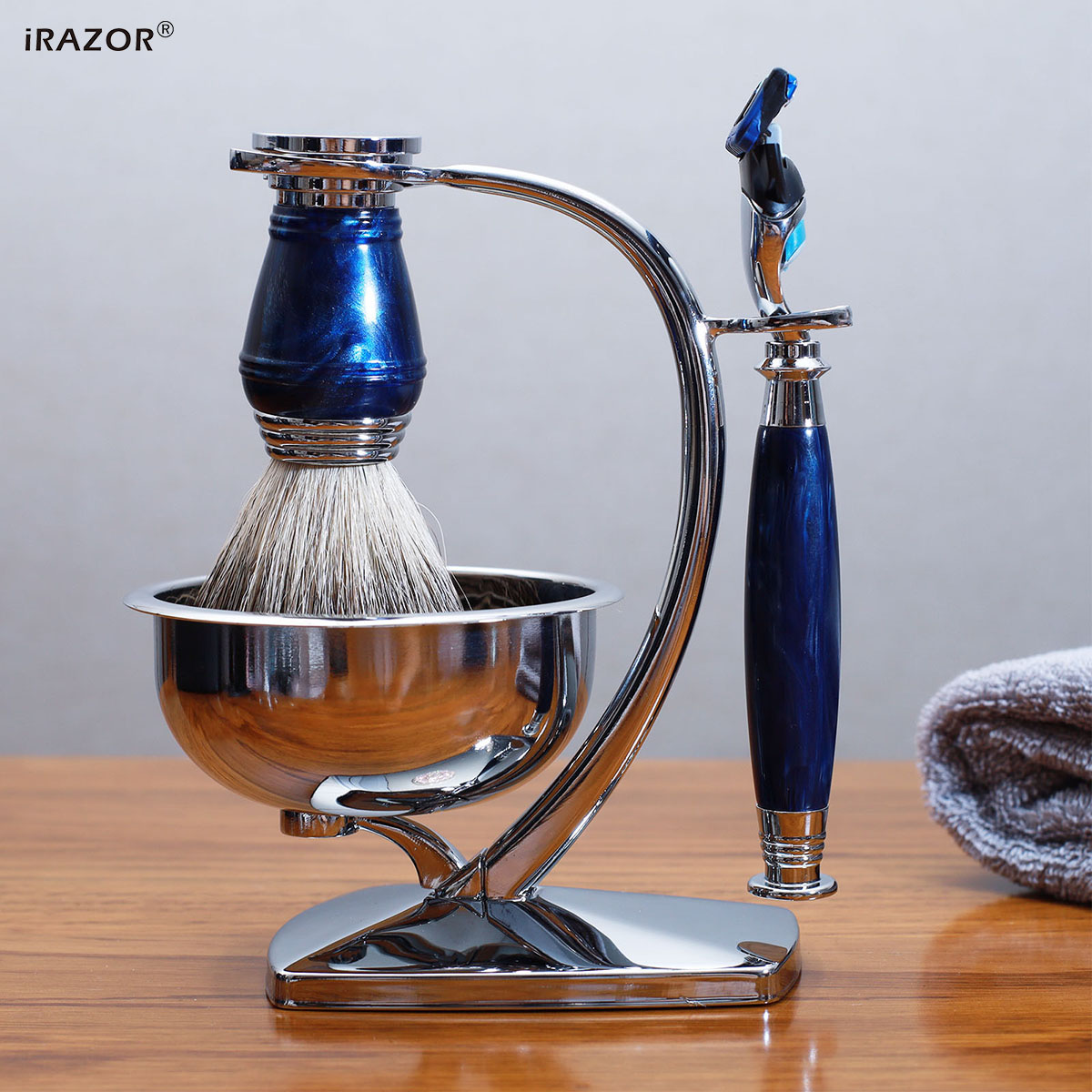 iRAZOR Royal Blue Luxury Men's - Mens Grooming Kit Gift Set ulasan dan harga